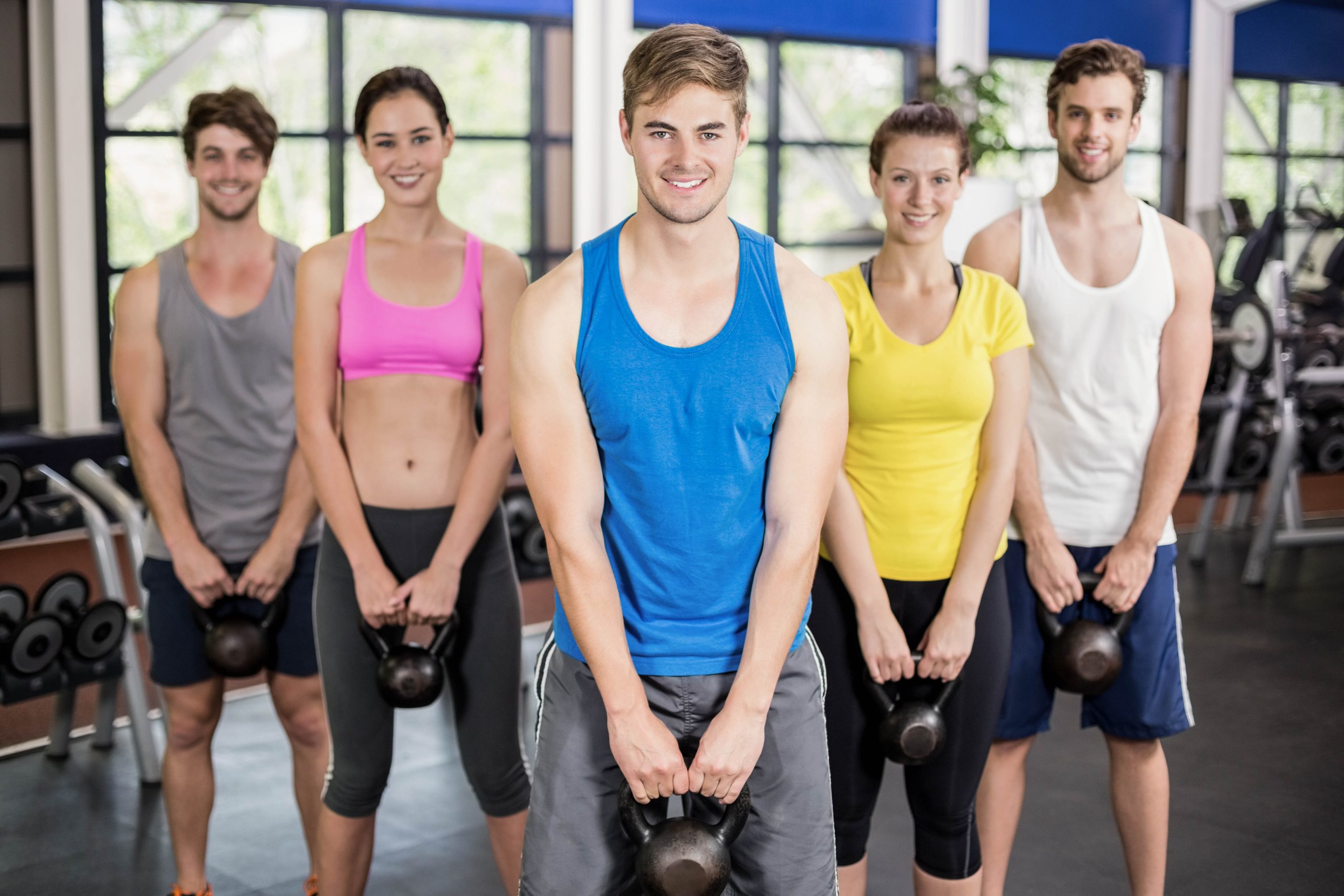 People exercising in a fitness class