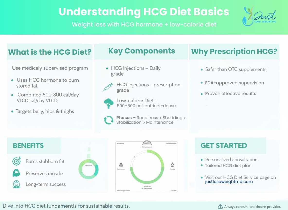 Explanation of what the HCG diet entails with hormone and diet integration